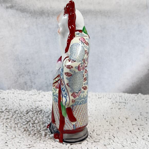 Chinese Famille Rose Porcelain Shou Lao Statue Shou Xing God Of Longevity 6.5” - Picture 2 of 11